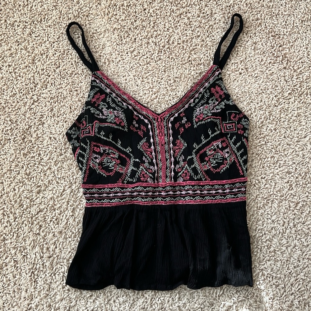 Japna black, pink & gray tank top